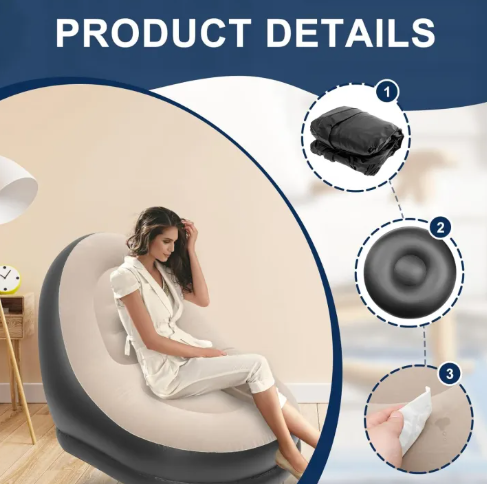 Inflatable sofa and footstall