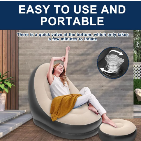 Inflatable sofa and footstall