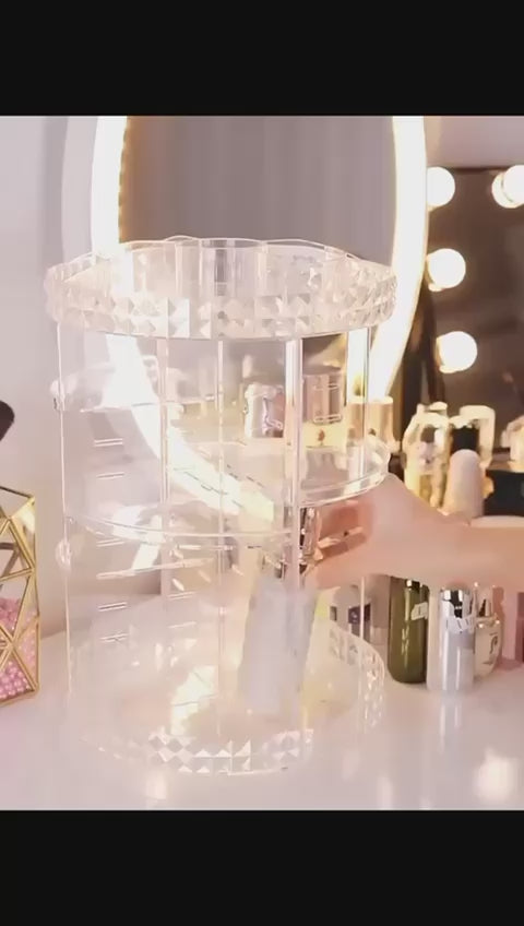 360 rotating makeup  organizer
